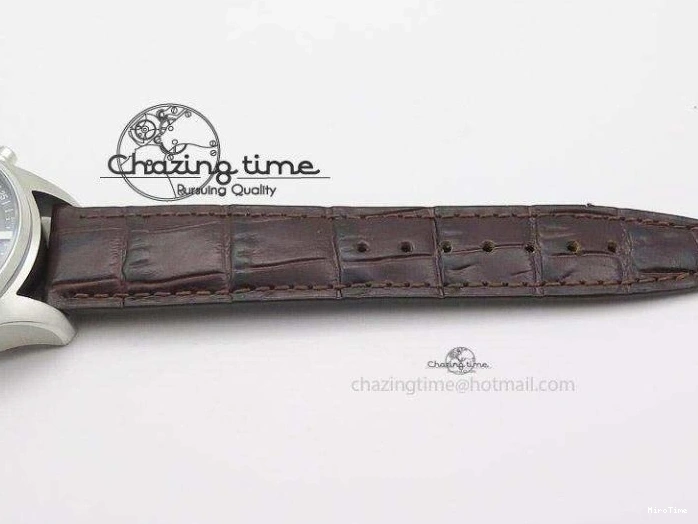 MIROTIME 0504 Pilot Chrono SS 3878 Gray Dial on Brown Leather Strap A Resilient 7395
